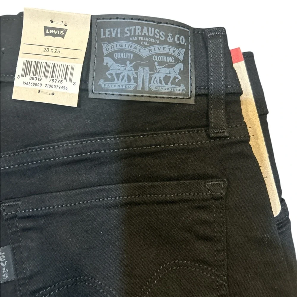 Levis 311 Shaping Skinny Jeans Mens 28x28 Black Stellar Stretch Mid Rise New